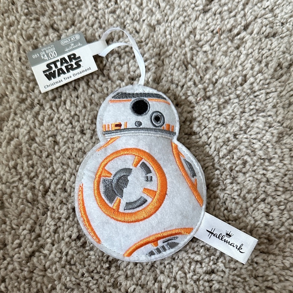 Hallmark BB-8 Plush Ornament with Orange and Gray Accents